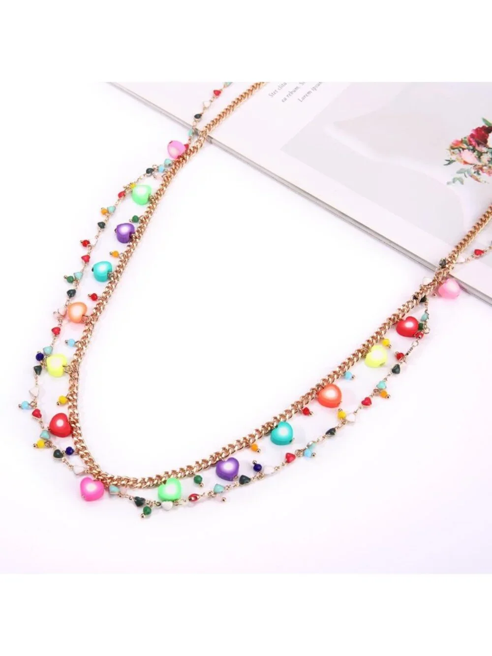Colorful Heart Waist Chain - Boho Layered Belt Jewelry for Women, Adjustable